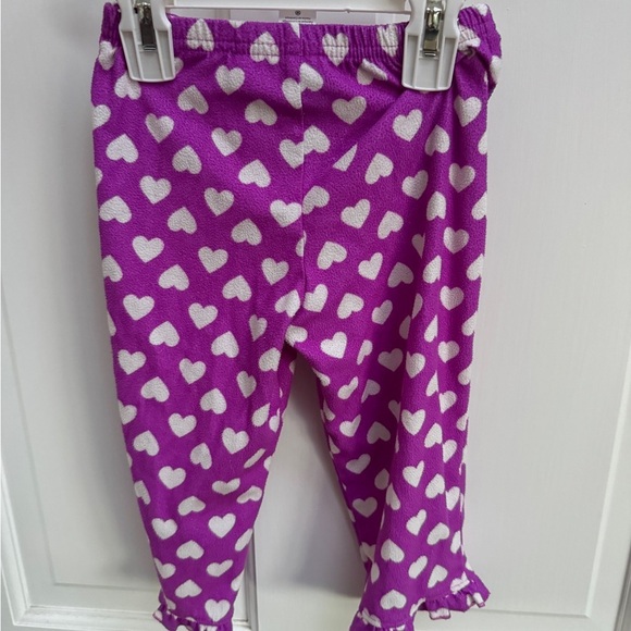 Simple Joys by Carter’s Girls 2T Purple & White Heart Fleece Pajama Pants - Picture 4 of 4